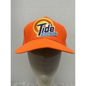 Vintage 90s Tide Racing Team Hat NASCAR Trucker Snapback Orange Mesh Ricky Rudd